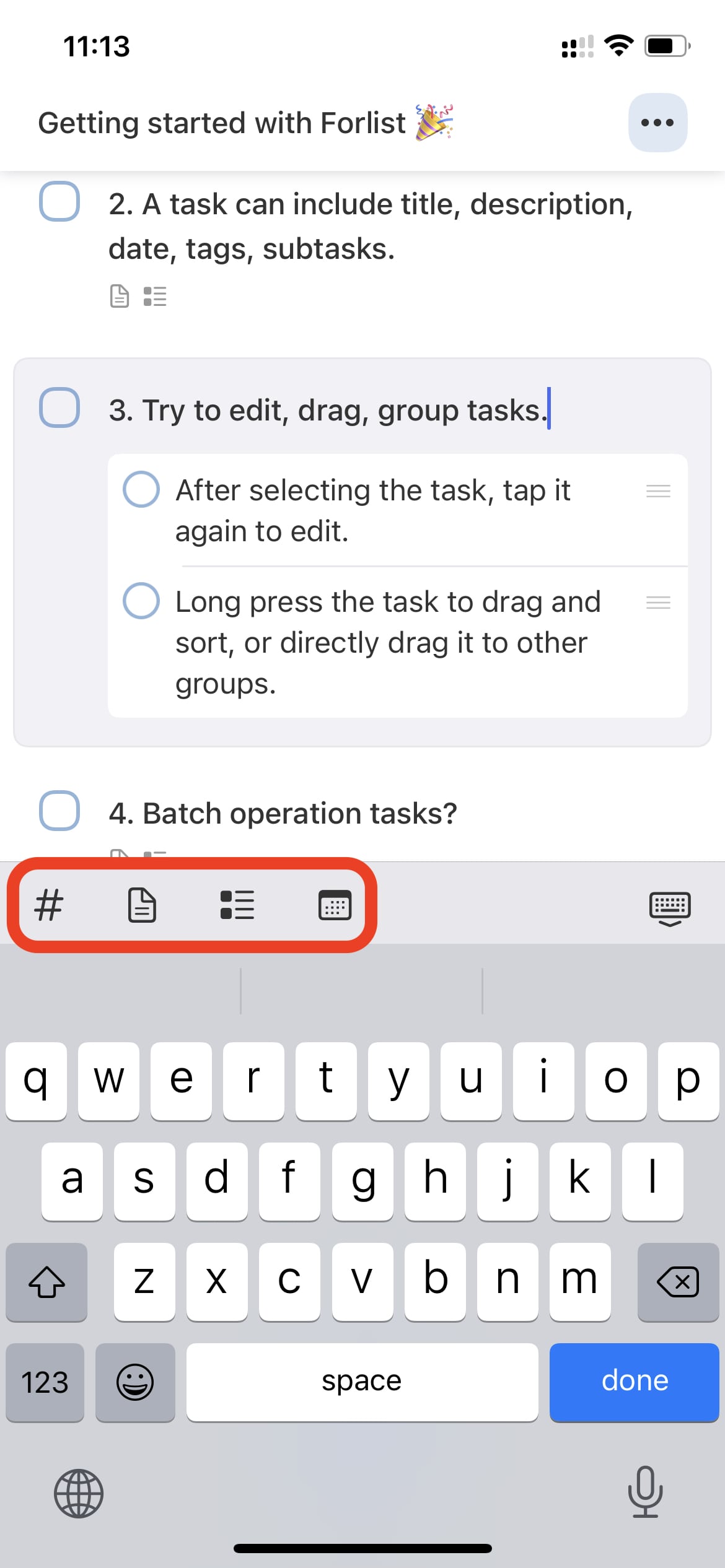 Task details